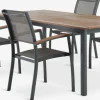 Conjuntos Mesa Y Sillas De Jardín>JUTLANDIA ULBJERG + SIRDALMesa ULBJERG L214/297 madera dura + 4 sillas SIRDAL gris