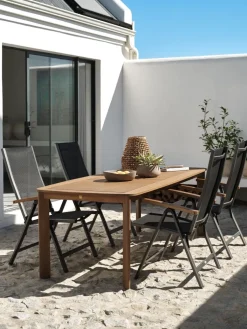 Conjuntos Mesa Y Sillas De Jardín>JYSK UVDAL + SIRDALMesa UVDAL L223 madera dura + 4 sillas SIRDAL gris