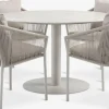 Conjuntos Mesa Y Sillas De Jardín>JYSK VAMDRUP + GILJAMesa VAMDRUP Ø120 + 4 sillas GILJA beis