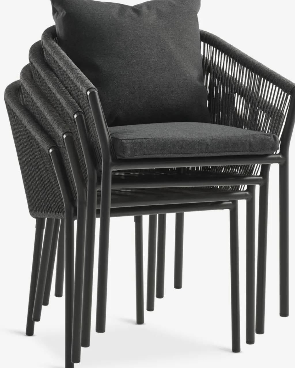 Conjuntos Mesa Y Sillas De Jardín>JYSK VAMDRUP + GILJAMesa VAMDRUP Ø120 + 4 sillas GILJA gris