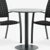 Conjuntos Mesa Y Sillas De Jardín>JYSK VAMDRUP + GLOMFJORDMesa VAMDRUP Ø70 gris + 2 sillas GLOMFJORD negro