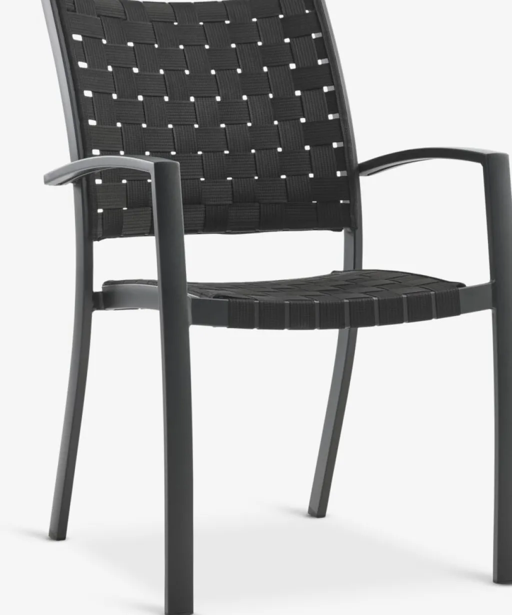 Conjuntos Mesa Y Sillas De Jardín>JYSK VAMDRUP + GLOMFJORDMesa VAMDRUP Ø70 gris + 2 sillas GLOMFJORD negro