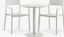 Conjuntos Mesa Y Sillas De Jardín>JYSK VAMDRUP + INGSTRUPMesa VAMDRUP Ø70 + 2 sillas INGSTRUP beis Beige