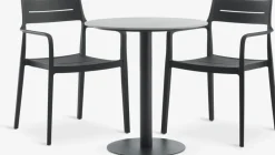 Conjuntos Mesa Y Sillas De Jardín>JYSK VAMDRUP + INGSTRUPMesa VAMDRUP Ø70 + 2 sillas INGSTRUP negro Gris