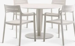 Conjuntos Mesa Y Sillas De Jardín>JYSK VAMDRUP + INGSTRUPMesa VAMDRUP Ø120 + 4 sillas INGSTRUP beis Beige