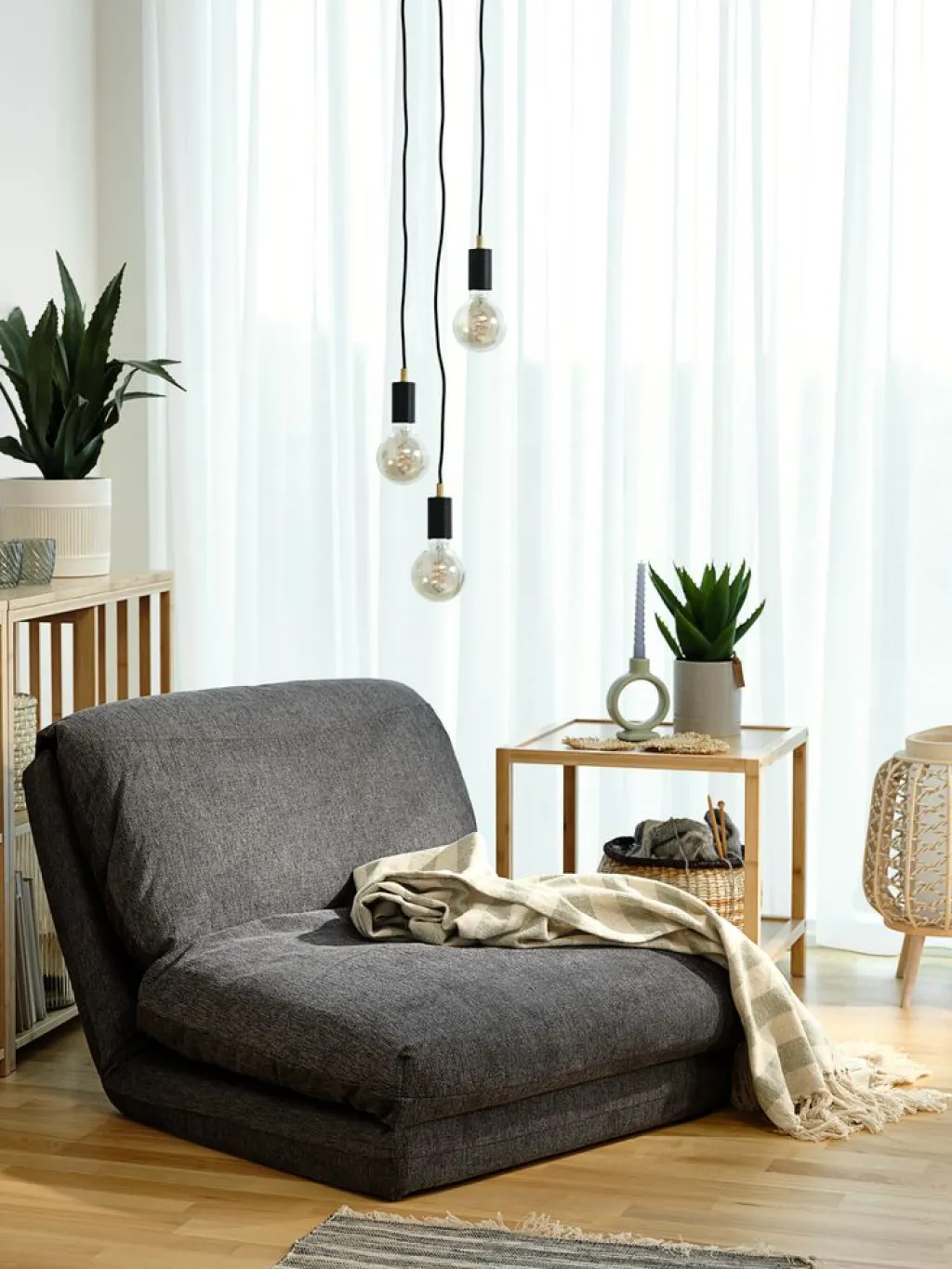 Articulos Para Niños>JYSK VEGGERSillón cama VEGGER tela gris