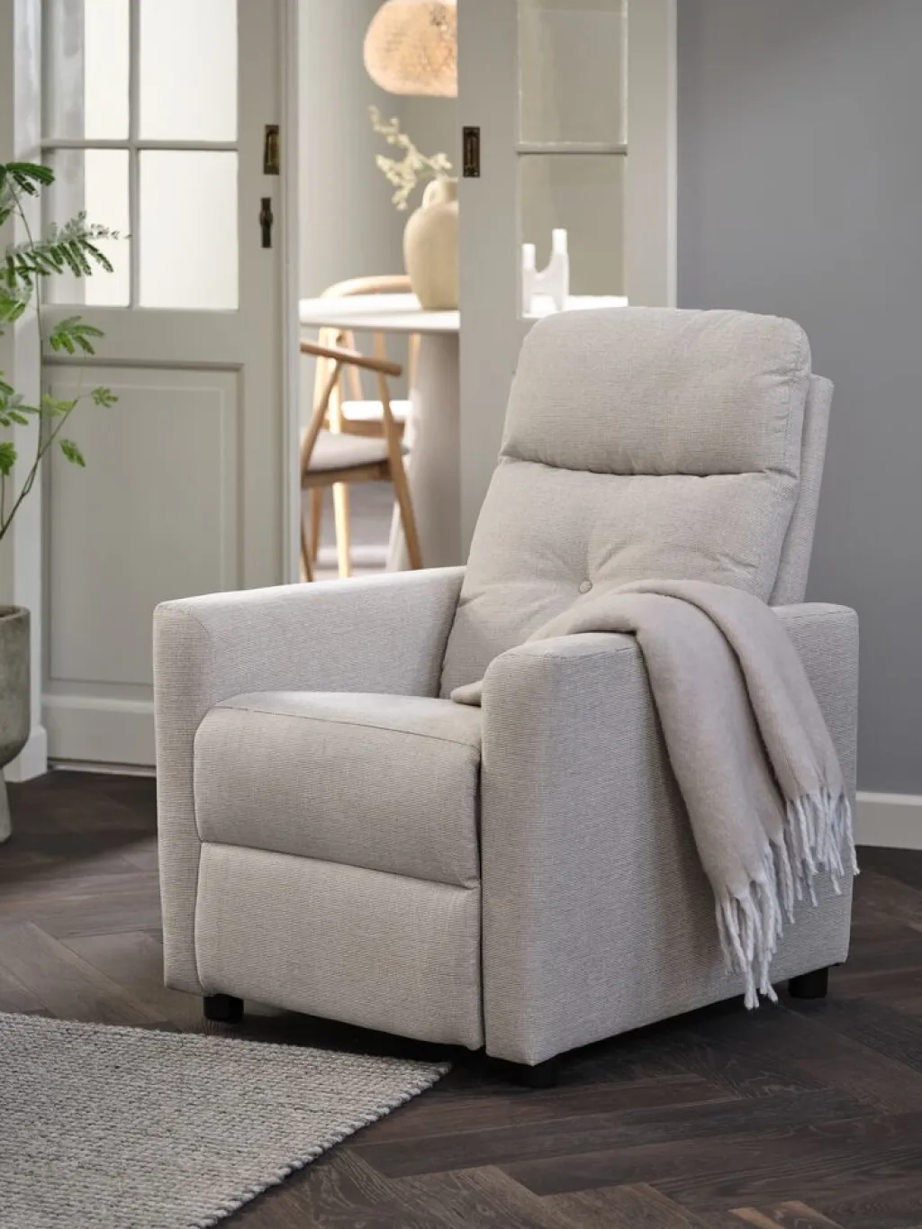 Sillones>JYSK VEJLBYSillón reclinable VEJLBY tela arena claro Arena clara
