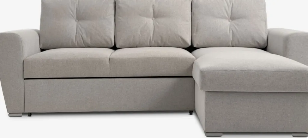 Sofás Cama|Sofás Cama>JYSK VEJLBYSofá cama chaise longue VEJLBY tela arena claro Arena clara