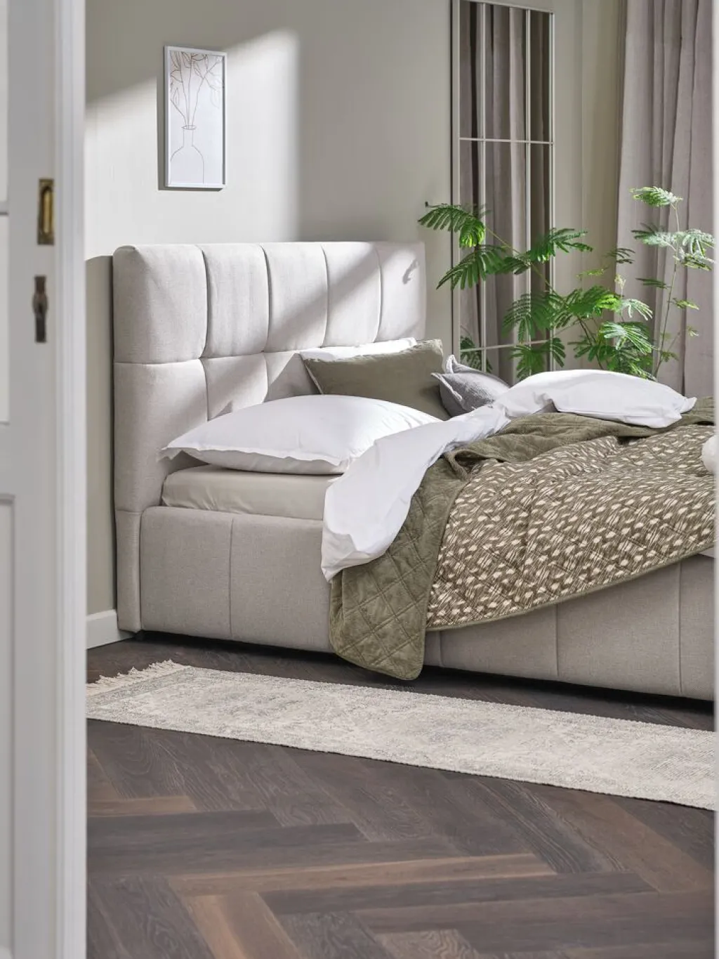 Estructuras De Cama|90 X 190 Cm>JYSK VEMMELEVEstructura de cama VEMMELEV con almacenaje 135x190 tela beis