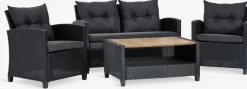 Conjuntos Mesa Y Sillas De Jardín|Muebles De Jardín>JYSK VENConjunto muebles jardín VEN 4 plazas Negro