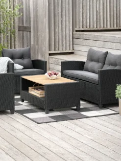 Conjuntos Mesa Y Sillas De Jardín|Muebles De Jardín>JYSK VENConjunto muebles jardín VEN 4 plazas Negro