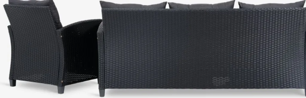 Conjuntos Mesa Y Sillas De Jardín|Muebles De Jardín>JYSK VENConjunto muebles jardín VEN 4 plazas con chaise longue Negro