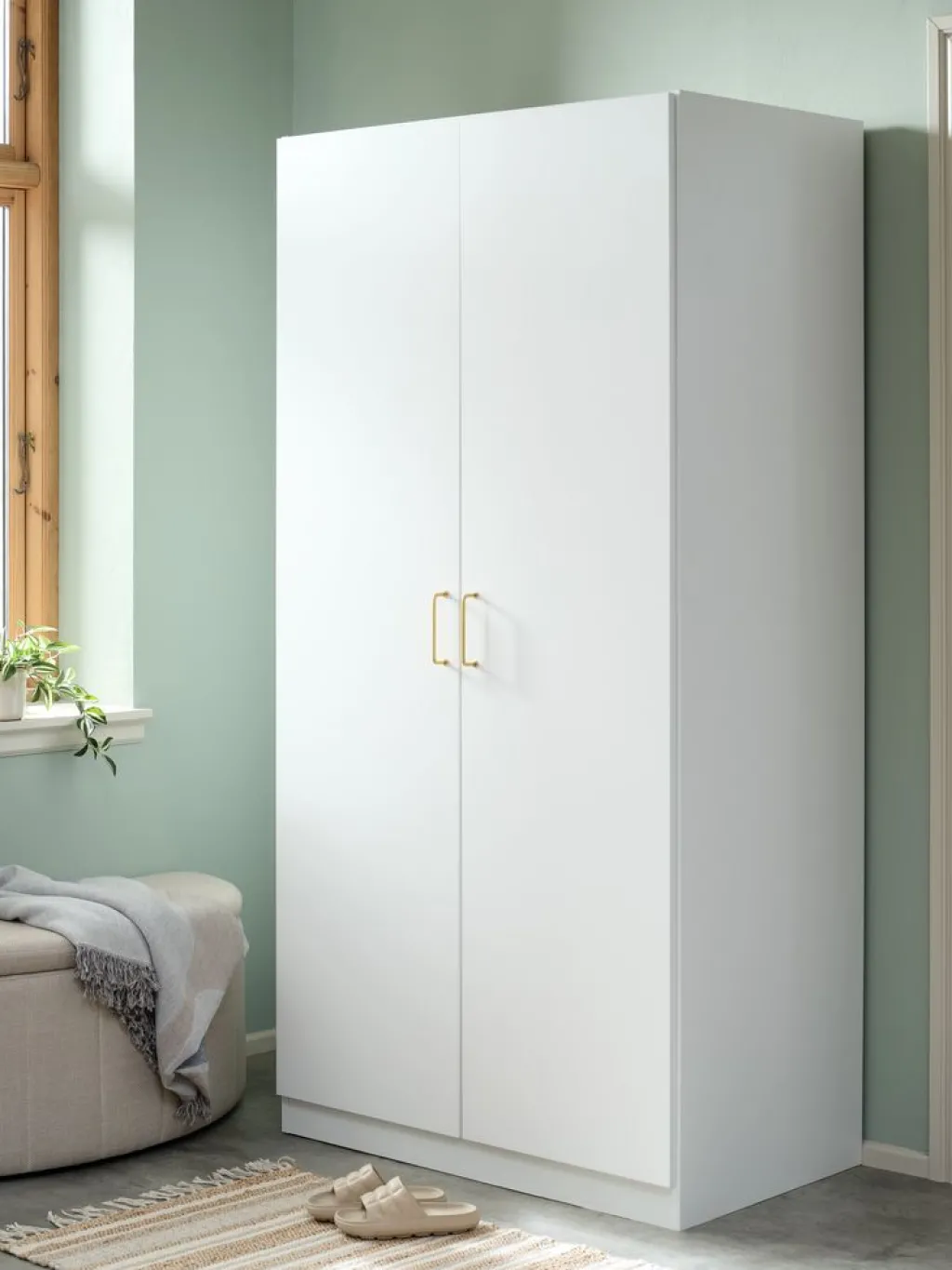 Armarios|Todos Los Armarios>JYSK VIBYArmario VIBY 101x200 2 puertas Blanco