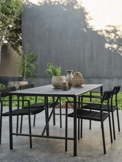 Conjuntos Mesa Y Sillas De Jardín>JYSK VIERLI + TRILLEVALLENMesa VIERLI L149 + 4 sillas TRILLEVALLEN negro