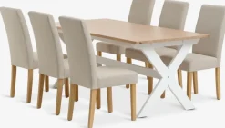 Mesas De Comedor|Conjuntos De Comedor>JYSK VISLINGE + TUREBYMesa VISLINGE L190 natural + 4 sillas TUREBY beis