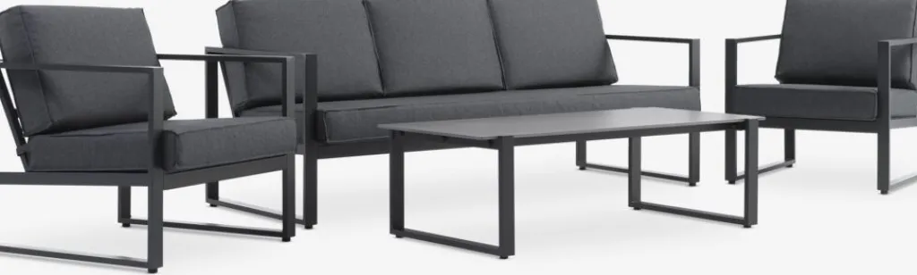 Conjuntos Mesa Y Sillas De Jardín|Muebles De Jardín>JUTLANDIA VONGEConjunto muebles jardín VONGE 5 plazas Negro