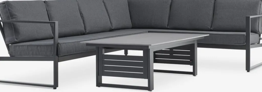 Conjuntos Mesa Y Sillas De Jardín|Muebles De Jardín>JUTLANDIA VONGEConjunto muebles jardín VONGE 6 plazas Negro