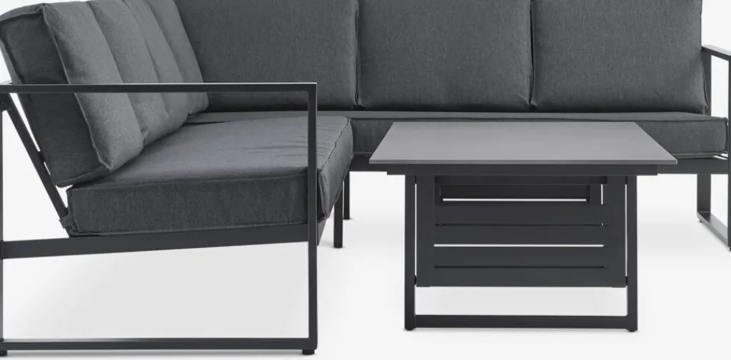 Conjuntos Mesa Y Sillas De Jardín|Muebles De Jardín>JUTLANDIA VONGEConjunto muebles jardín VONGE 6 plazas Negro