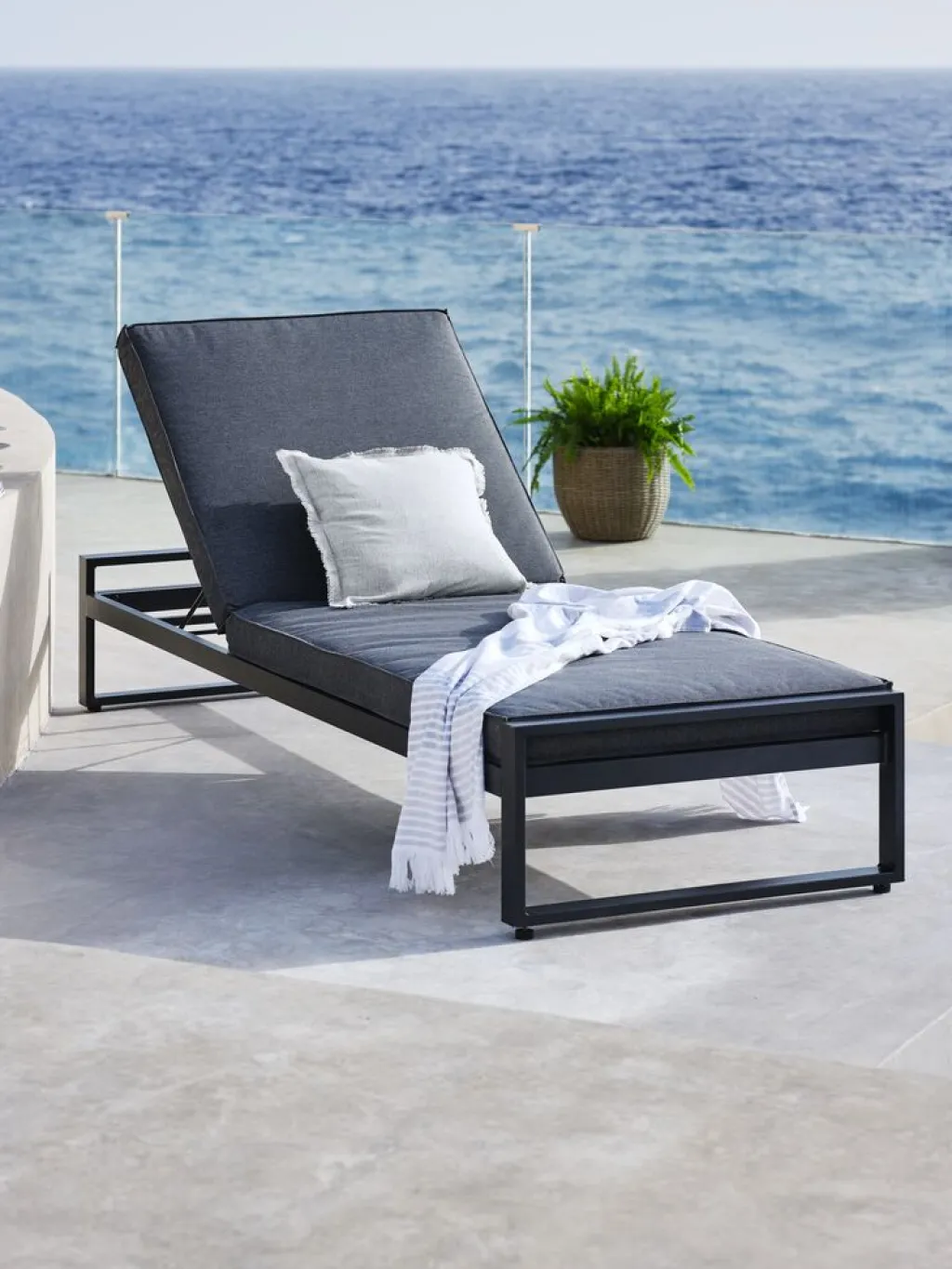 Muebles De Jardín|Tumbonas>JUTLANDIA VONGETumbona VONGE A75xL210 secado rápido Negro