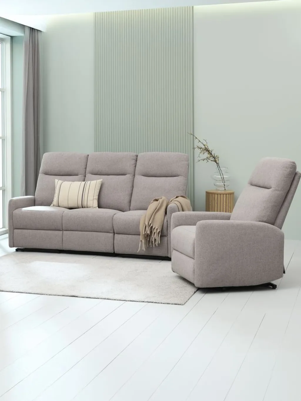 Sillones>JYSK VONSILDSillón reclinable VONSILD eléctrico gris claro