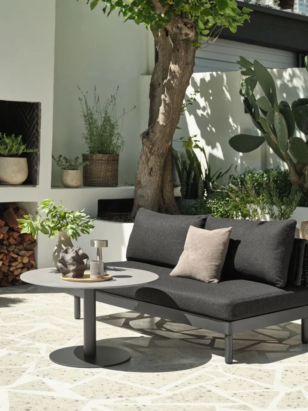 Muebles De Jardín>JUTLANDIA VOSSSofá de exterior VOSS 2 plazas negro