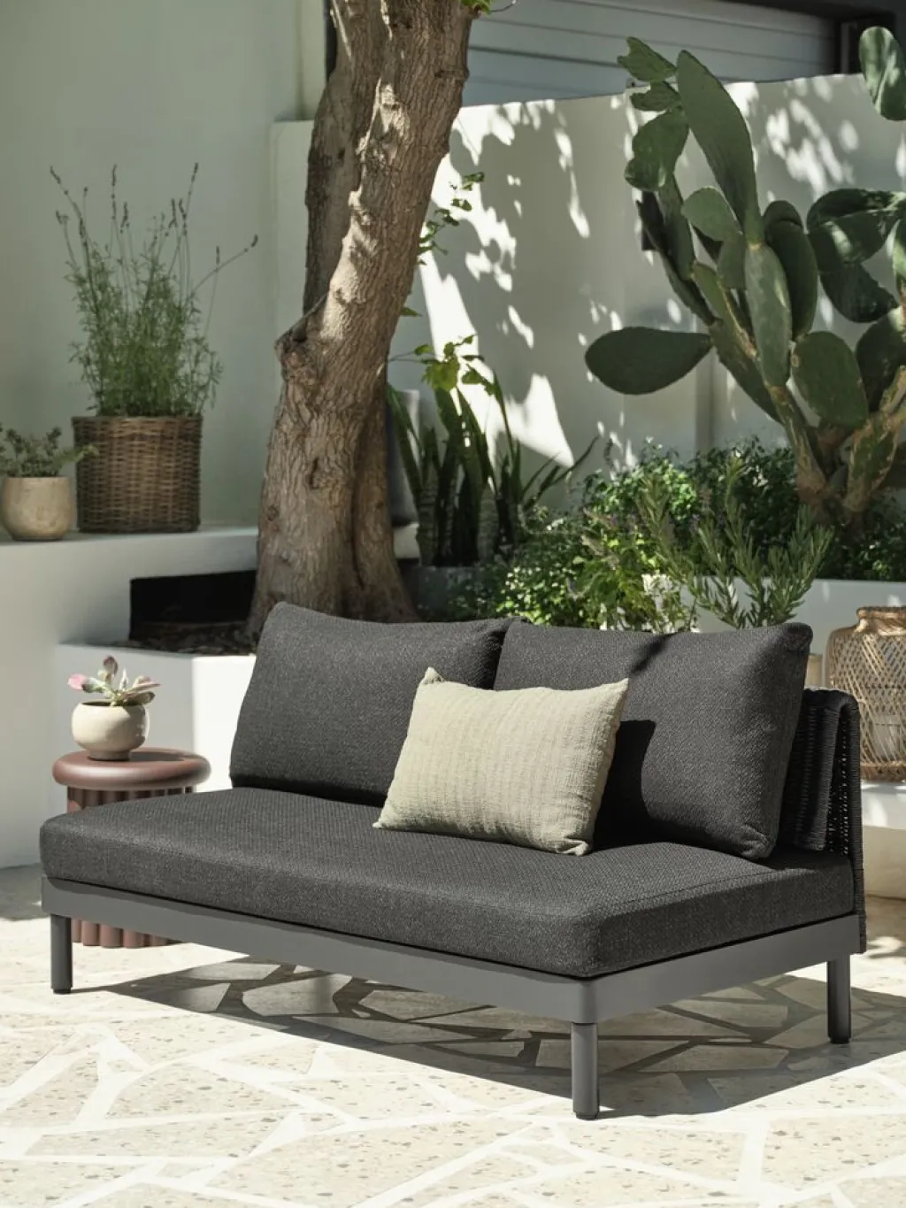 Muebles De Jardín>JUTLANDIA VOSSSofá de exterior VOSS 2 plazas negro